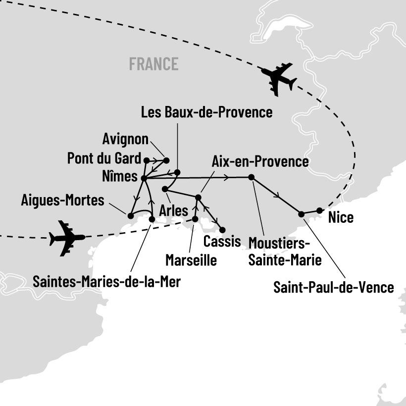 Découvertes en Provence et Côte d’Azur map
